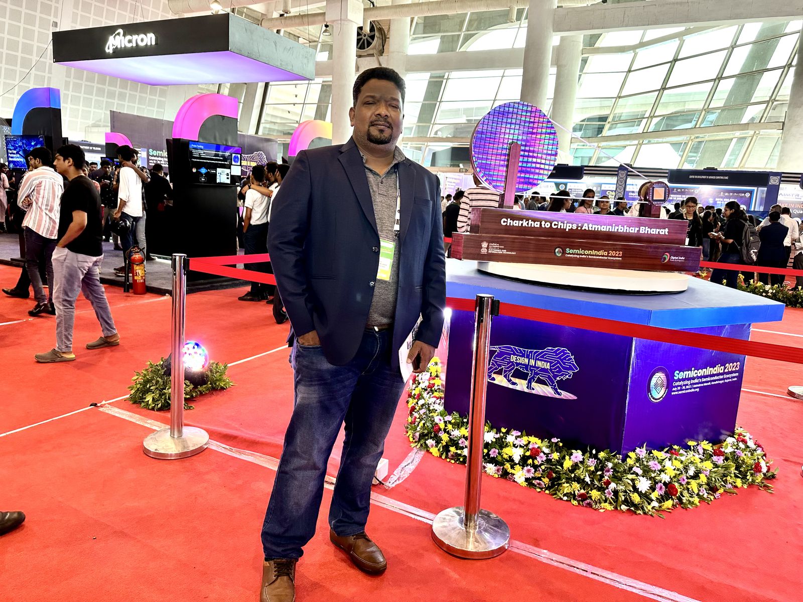 The Charkha to Chips wafer display at SEMICON India