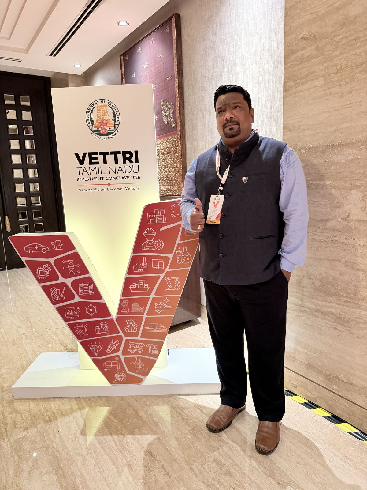 Venkatesh Kumar Pandurengan at the VETTRI Tamil Nadu Investment Conclave